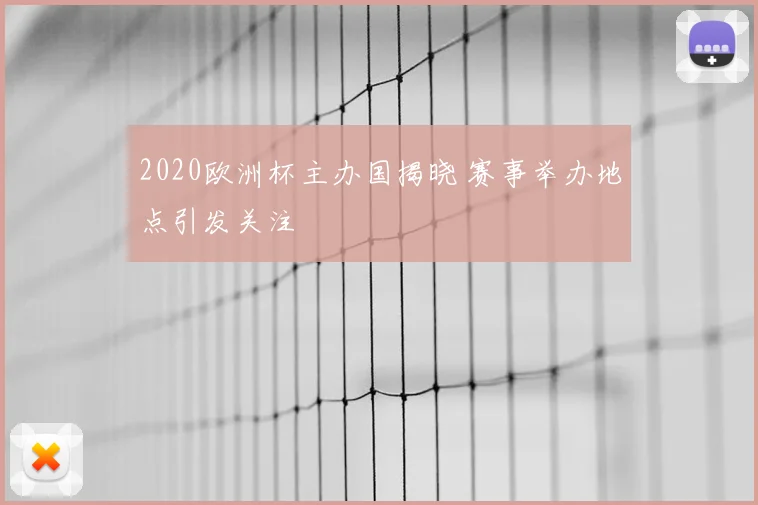 2020欧洲杯主办国揭晓 赛事举办地点引发关注